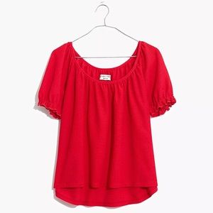 NWOT Madewell Texture & Thread red babydoll top